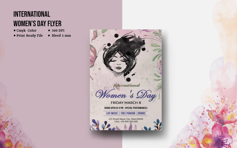 Women's Day Party Invitation Flyer Corporate Identity