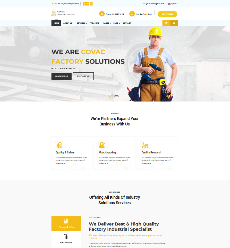 Covac - Industrial Construction Business Html5 Template