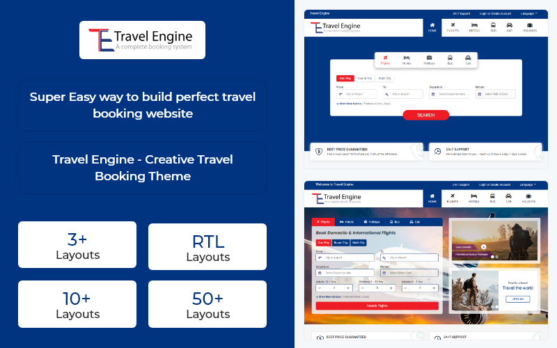 Travel Engine – Creative Travel Booking Template Website Template