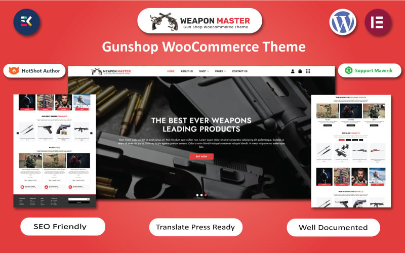 Weapon Master - Guns & Shooting WooCommerce Template WooCommerce Theme