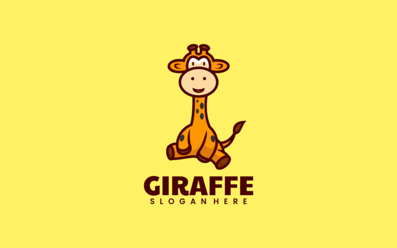Giraffe Mascot Cartoon Logo Logo Template