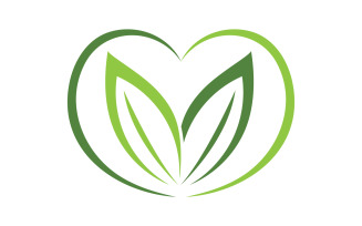 Green leaf ,Nature green tree element template design logo v11