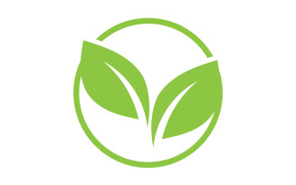 Green leaf ,Nature green tree element template design logo v1