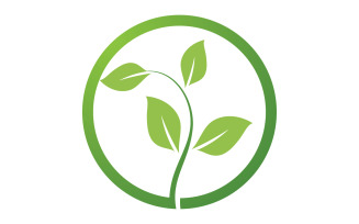 Green leaf ,Nature green tree element template design logo v35