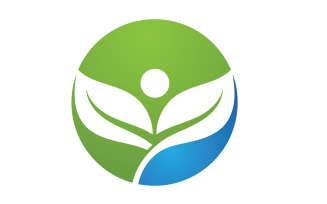 Green leaf ,Nature green tree element template design logo v38