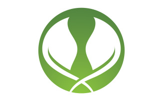 Green leaf ,Nature green tree element template design logo v45