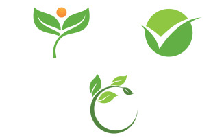 Green leaf ,Nature green tree element template design logo v46