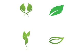 Green leaf ,Nature green tree element template design logo v48