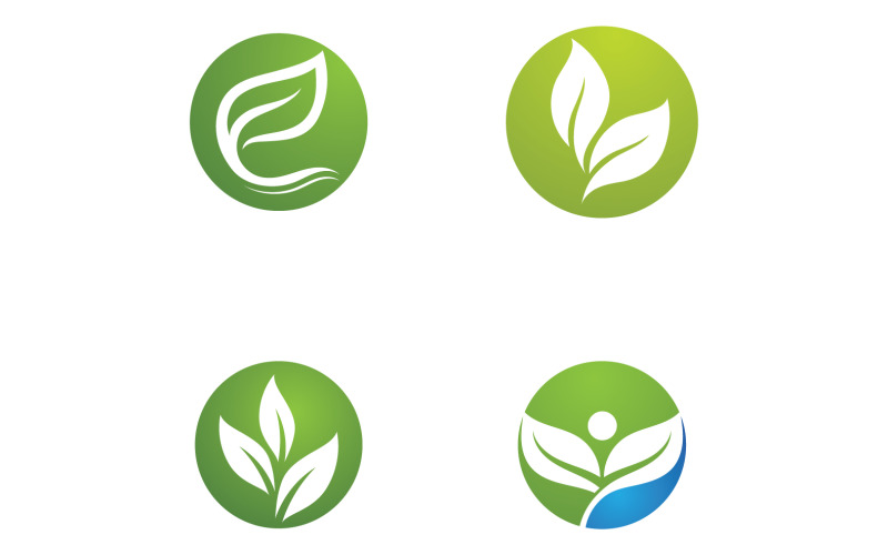 Green leaf ,Nature green tree element template design logo v55 Logo Template