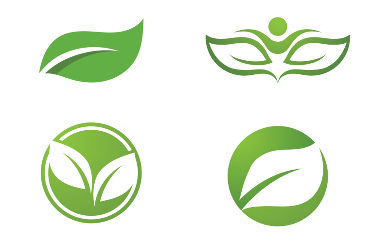 Green leaf ,Nature green tree element template design logo v57 Logo Template