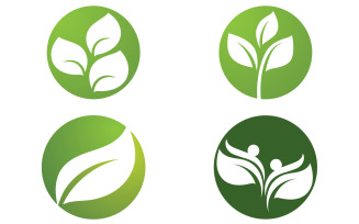 Green leaf ,Nature green tree element template design logo v60