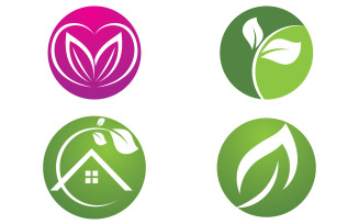 Green leaf ,Nature green tree element template design logo v61