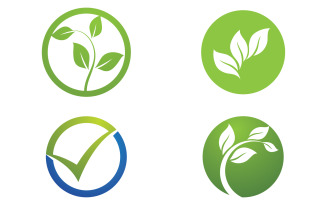 Green leaf ,Nature green tree element template design logo v63