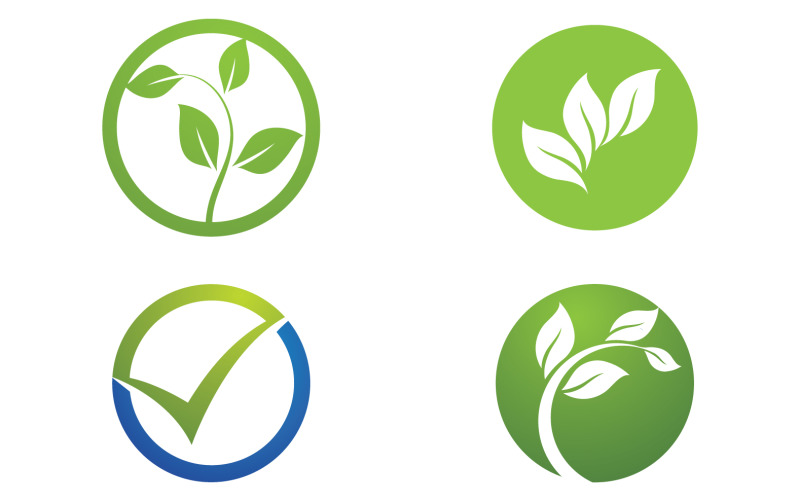 Green leaf ,Nature green tree element template design logo v63 Logo Template