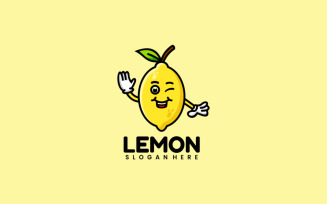 Lemon Mascot Cartoon Logo