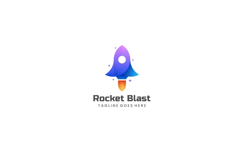 Rocket Blast Gradient Logo Logo Template