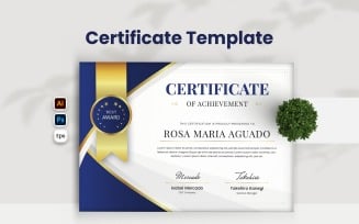 Blue Gold Certificate Template