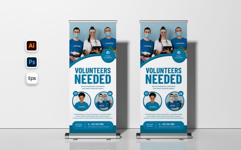 Charity Foundation Roll Up Banner Corporate Identity