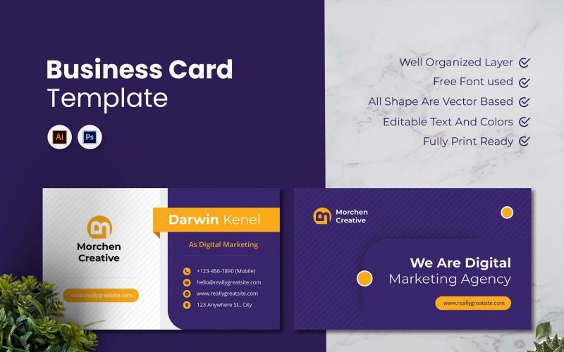 Digital Marketing Business Card Corporate Identity