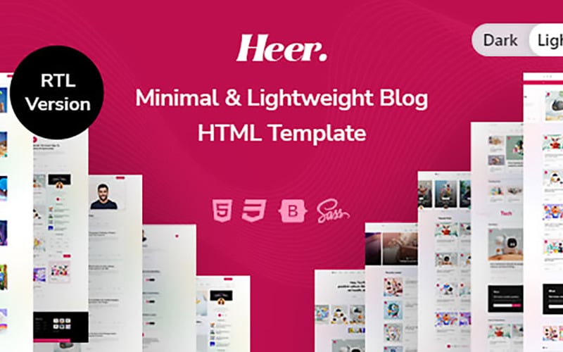 Heer - Minimal & Lightweight Blog HTML Template Website Template
