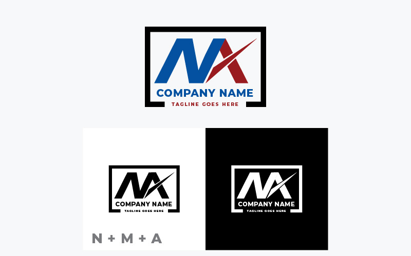 Letter Initial N M A logos Logo Template