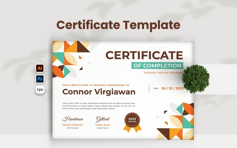 Modern Completion Certificate Certificate Template