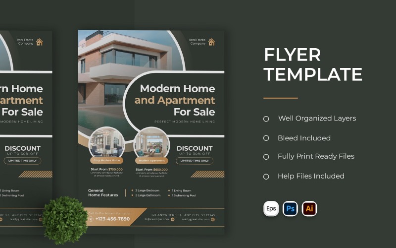 Modern Real Estates Flyer Template Corporate Identity