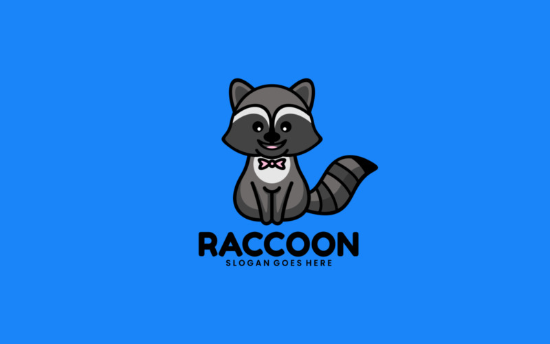 Raccoon Mascot Cartoon Logo Design Logo Template