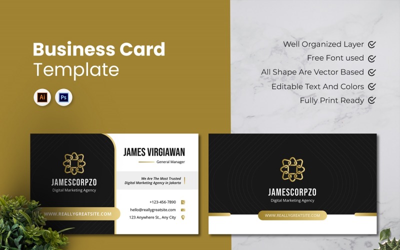 Simple Business Consultant Business Card Corporate Identity