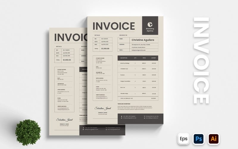 Simple Look Invoice Template Corporate Identity