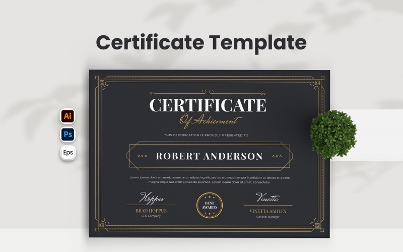 Simple Vintage Certificate Certificate Template