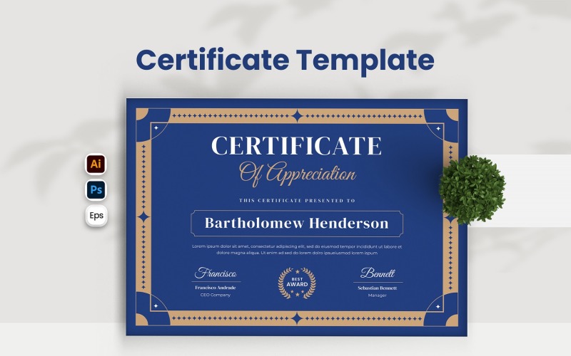Vintage Appreciation Certificate Certificate Template