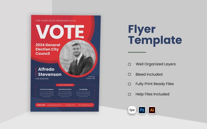 Vote Flyer Print template Corporate Identity