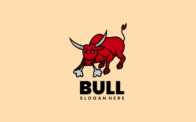 Bull Simple Mascot Logo 1 Logo Template