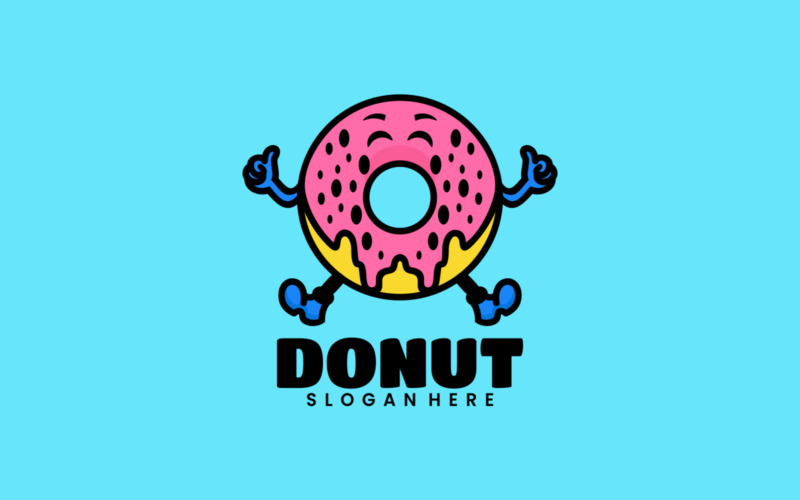 Donuts Mascot Cartoon Logo Logo Template