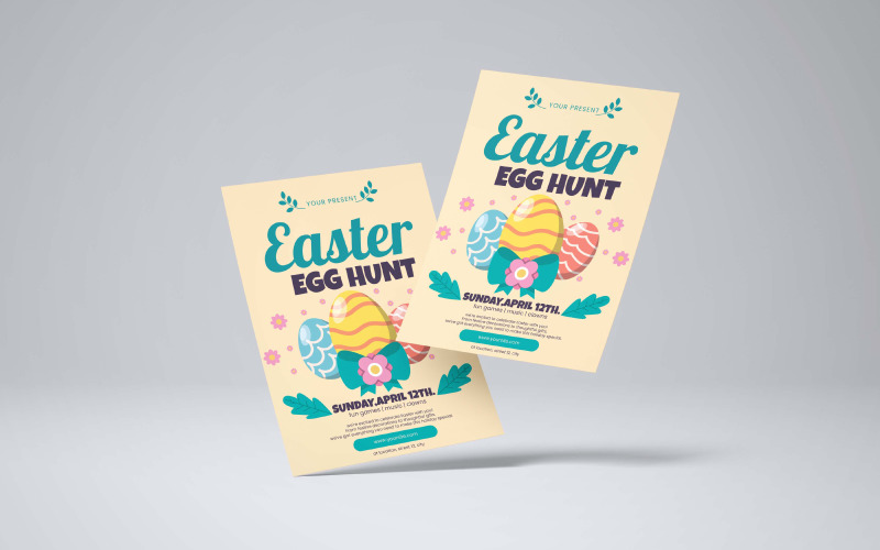 Easter Egg Hunt Flyer Template Design Corporate Identity