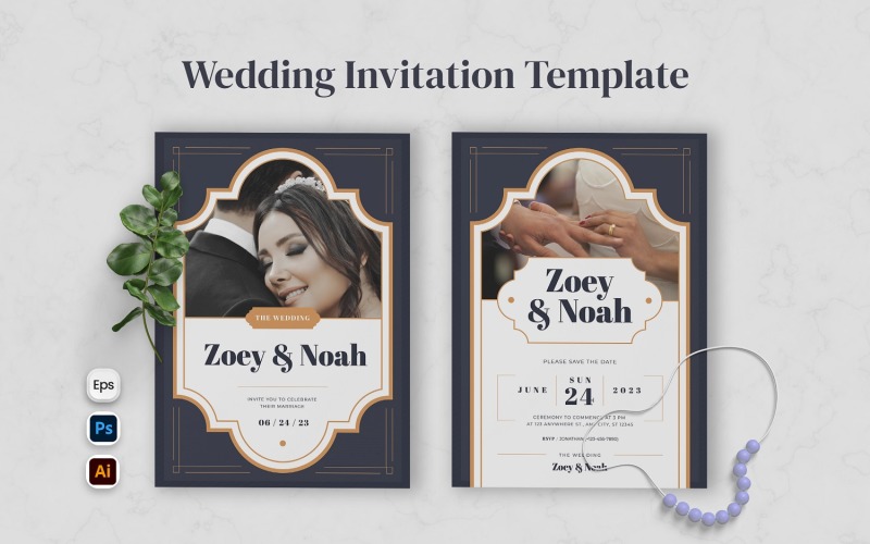 Elegant Minimalist Wedding Invitation Corporate Identity