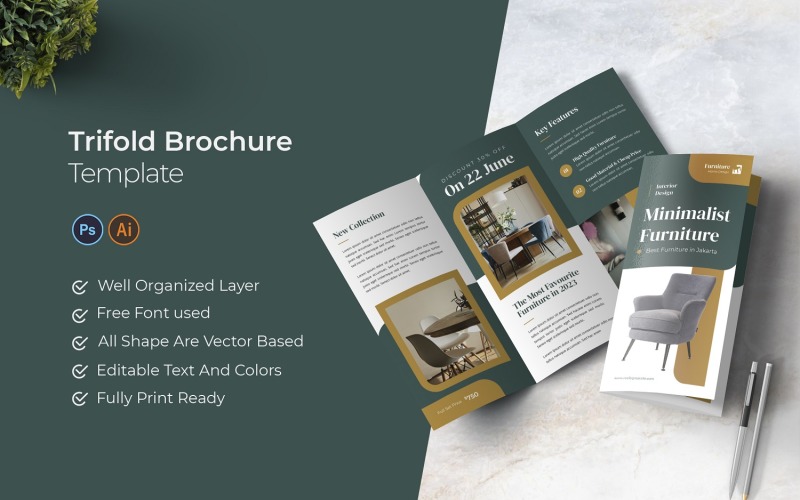 Furnishing House Trifold Brochure Corporate Identity