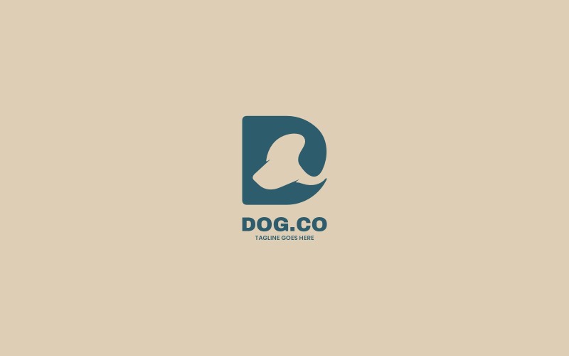 Letter Dog Silhouette Logo Logo Template