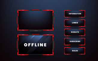 live stream gameing panel template with game screen,design