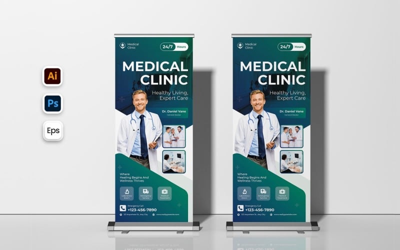 Medical Clinic Roll Up Banner Corporate Identity