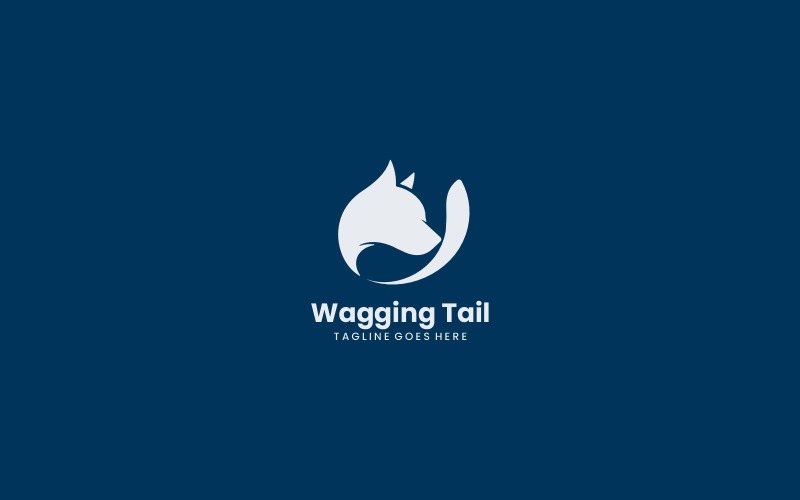 Wagging Tail silhouette Logo Logo Template