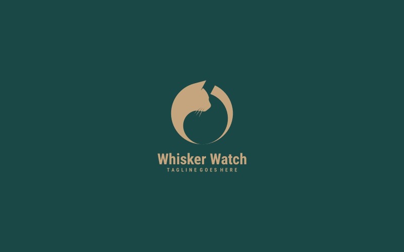 Whisker Watch silhouette Logo Logo Template