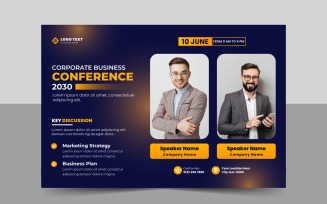 Corporate Business Conference Flyer Template and Business event poster banner design