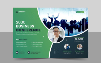 Creative business conference or webinar horizontal event flyer template and invitation banner design