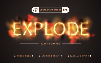 Explode - Editable Text Effect, Font Style