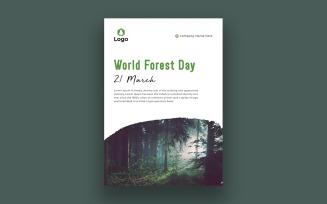 Forest day flyer template
