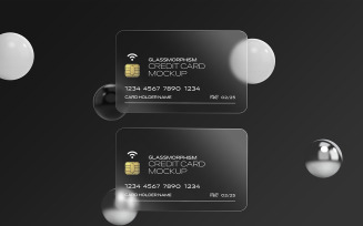 Glass Effect Credit Card Mockup Vol 06