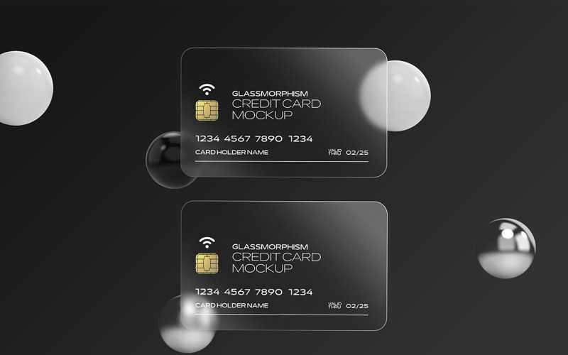 Glass Effect Credit Card Mockup Vol 06 Product Mockup
