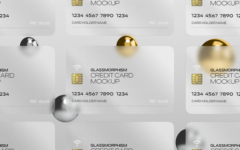 Glass Effect Credit Card Mockup Vol 18 Product Mockup